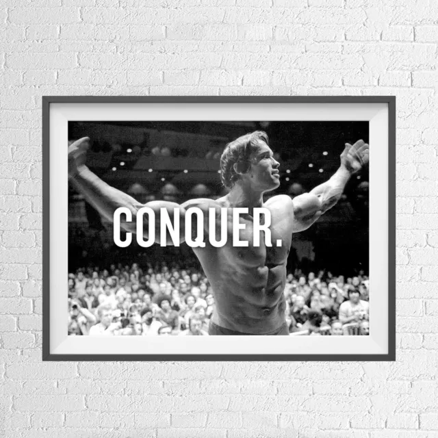 ARNIE ARNOLD SCHWARZENEGGER CONQUER POSTER PICTURE PRINT Sizes A5 to A0 **NEW**