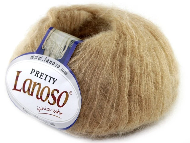 200g Wollpaket weiche Lace Mohair Wolle PRETTY von Lanoso 500m / 50g