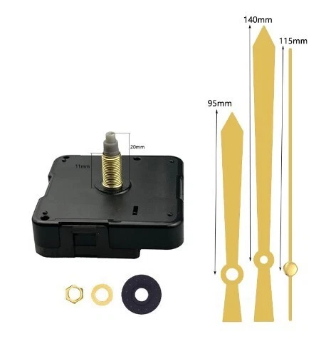 Kit de mécanisme d'horloge à quartz avec aiguilles Longueur de la tige 20 mm/23 mm pour réparation d'horloge Pièces de rechange Kit de mécanisme d'horloge à quartz avec aiguilles Longueur de la tige 20 mm/23 mm pour réparation d'horloge Pièces de rechange