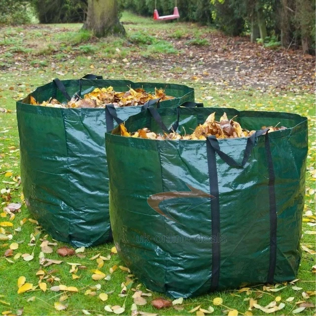 2PK Garden Waste Bag With Handle Refuse Grass Rubbish Waterproof Reusable Sack