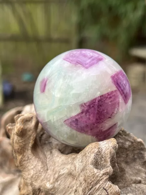 Fluorite Rainbow Green Purple Large Crystal Ball AAA+ 230g 52mm 37