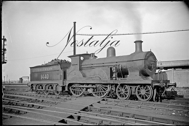 RAILWAY NEGATIVE LARGE format Southern Railway Class B 1440 New Cross ...