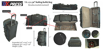 (Green) NewYork XPress 30" Rolling Duffel Bag Two Silent Wheels w/ Corner Covers 2