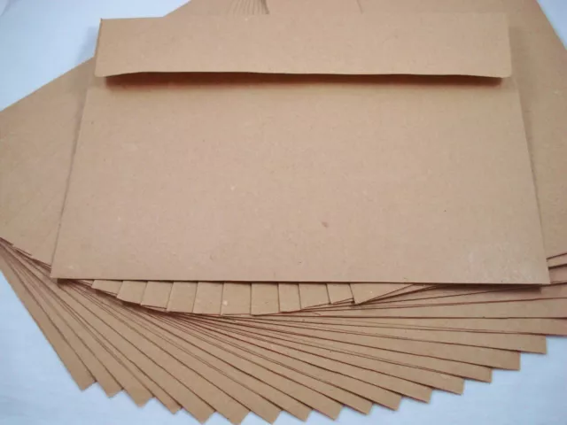 25 Kraft Recycled 180x130mm Envelopes Brown Natural Fits 5"x7" Photo FREEPOSTAGE