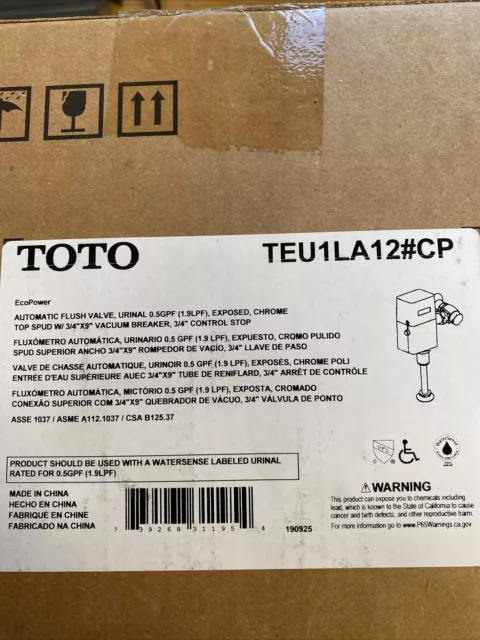 TOTO Urinal Automatic flush valve TEU1LA12#CP Brand New!