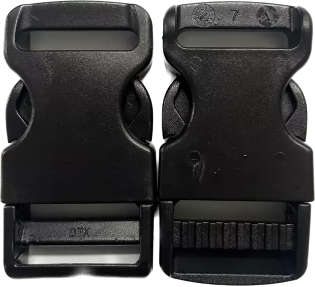 1 Inch/25mm Quick Slide Release Plastic Buckle Black Clips Dual Adjustable Packs