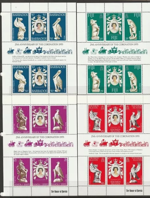 GB Commonwealth: 1978. 25th Anniversary of The Coronation m/sheets x 4. MNH.