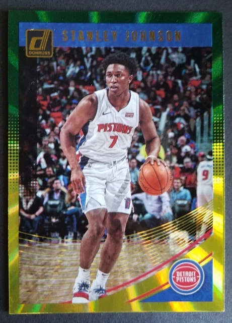 Stanley Johnson Laser Green Yellow Parallel Donruss Wildcats Detroit Pistons