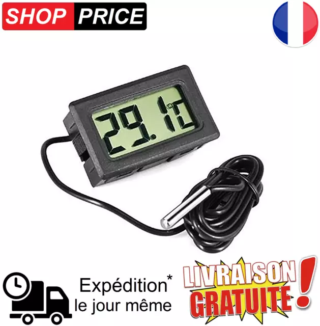 Thermomètre Digital avec Sonde pour Aquarium Réfrigérateur Voiture