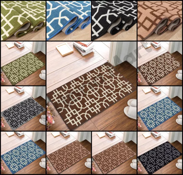 Geometric Door Mats Long Hallway Runner Rug Non Slip Kitchen Floor Mat Wash Rugs