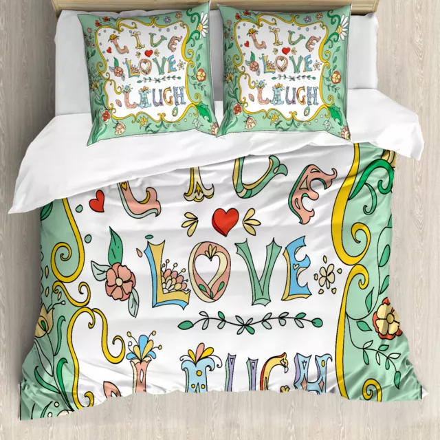 Live Laugh Love Duvet Cover Ornate Petals