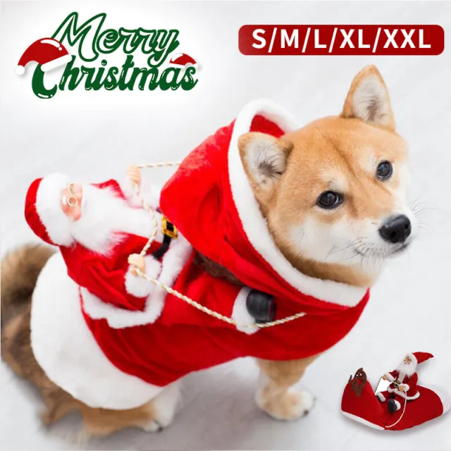 Pet Dog Cat Puppy Christmas Costume Xmas Santa Claus Cosplay Fancy Dress Clothes