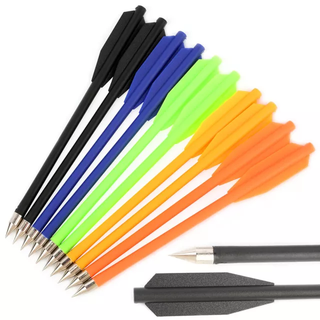 6.3" Plastic Bolts Mini Arrows 2" Vanes Bow Archery Practice Hunting Game