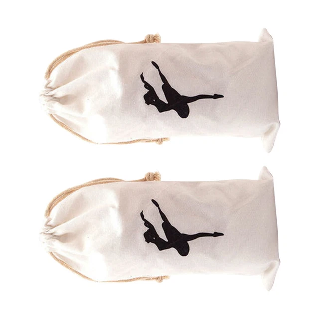 2 Pcs Latin Shoe Stoage Bag Storage Bags Canvas Travel Ballet Point Shoe Bag