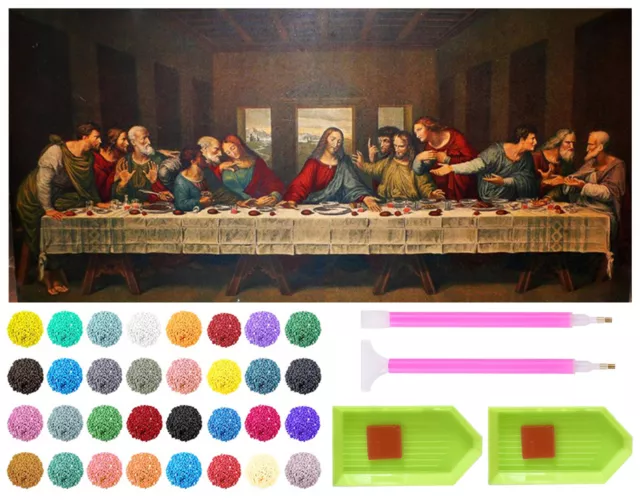 Diamond Painting Kits, 32x16in The Last Supper Full Drill 5D Diamond Art Kit DIY