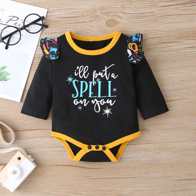 Set di vestiti neonato bambino stampa lettera maniche lunghe con romper pantaloni cappelli 2