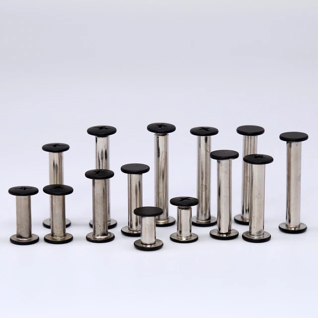 Black Paint Book Binding Screws Album Docking Rivet Nickel Plated Customized