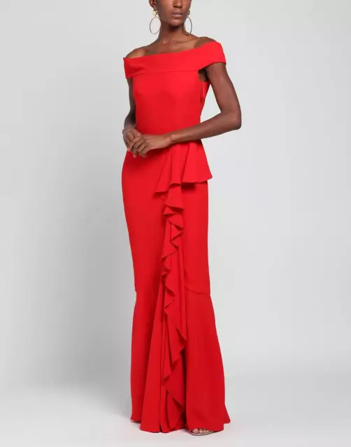 NWT Alexander Mcqueen Off-Shoulder Ruffle Gown Dress 10U.S/46IT Red MSRP$4175 2