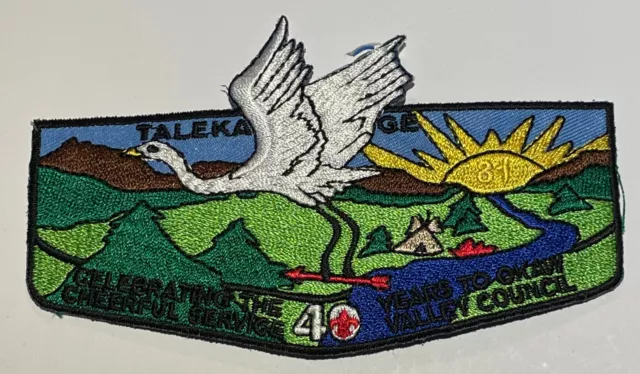 OA Lodge 81 Taleka Flap 40th Anniversary  Patch Boy Scout TK5