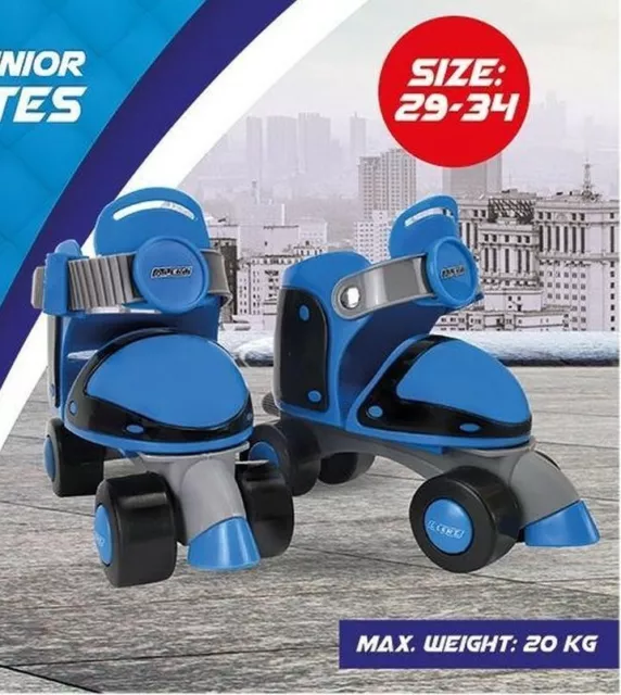 Kinder Rollschuhe Roller Skates Anfänger verstellbar in 29 30 31 32 33 34 blau