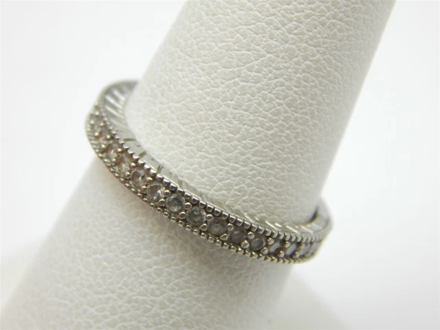 Eternity Sterling Silver 925 Cz Band Ring Size: 6.5