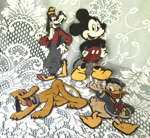Vintage 1940s Walt Disney Cotton Ribbon Trim Mickey Mouse Goofy