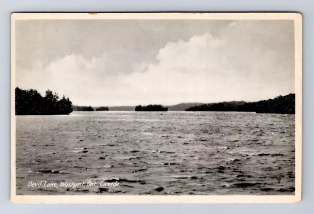 Westport Ontario-Canada, Devil Lake, Antique, Vintage Postcard