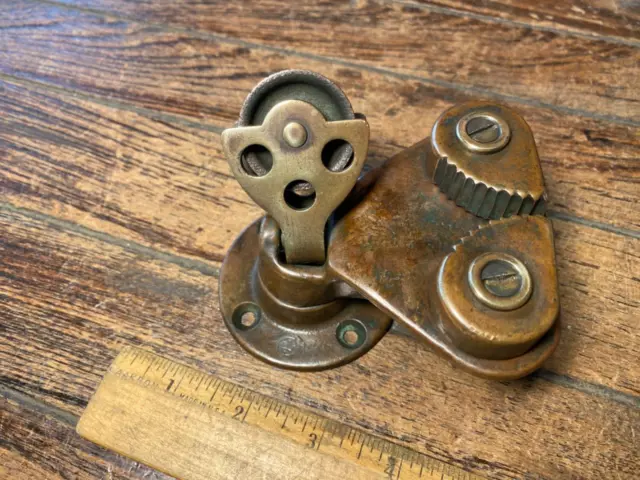 Vintage Merriman Bronze Swivel Mainsheet Block W/Cam Cleat, Nice Age/Patina