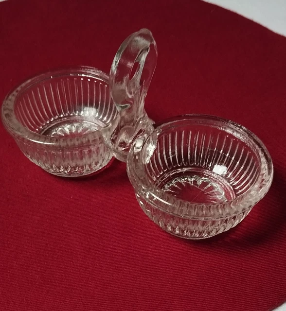 Salière Dinette Ancienne En Verre De Portieux – Oiseau Stylisé, Fin XIXe Siècle