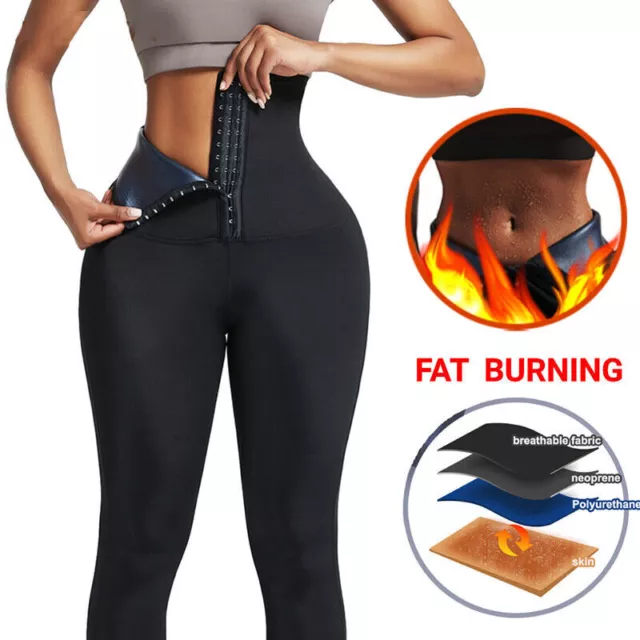 Women Sweat Sauna Pants Thigh Shaper Weight Loss Trainer Sports Leggings Polymer