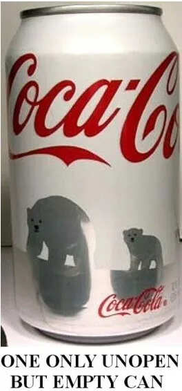 FOR EBAY USER isr-579 ONLY SEVENTEEN CocaCola Polar Bear White 2011 EMPTY UNOPEN