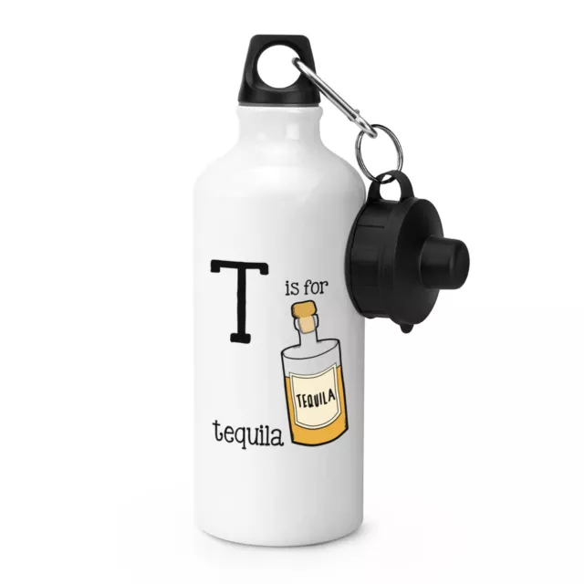 Carta T Es Para Tequila SPORTS Botellín Acampada Flask - Divertido Alfabeto