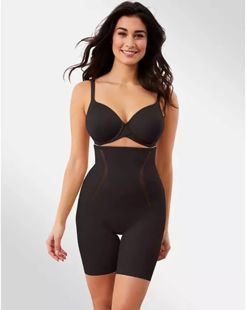 Maidenform Women's Sz S Firm Foundations High-Waisted Thigh Slimmer DM5001 Black