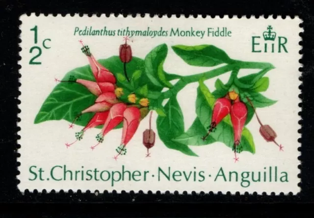 St Kitts Christopher Nevis Anguilla 1971 ½c Monkey Fiddle Flower SG237 Mint