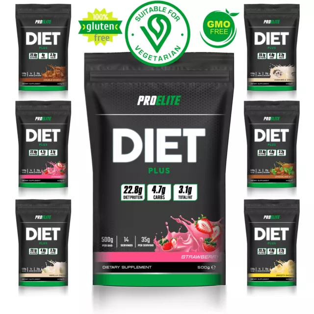 Diet Whey Protein Powder Meal Replacement Weight Loss Diet Shake 500g-6 Flavours
