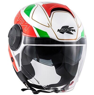 Casco Helmet Moto Jet Kappa Kv37 Oregon Ready Italy Verde Bianco Rosso Tg S