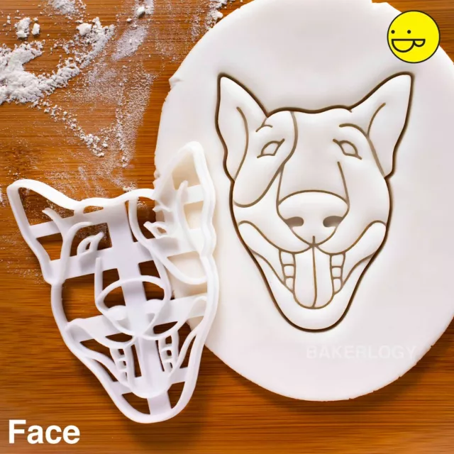 English Bull Terrier Face cookie cutter | dogs dog birthday treats biscuit