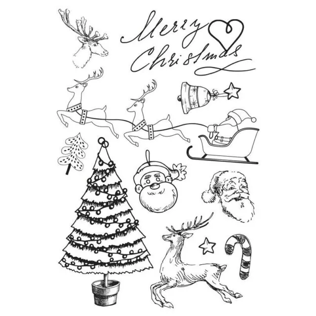 Merry Christmas Transparent Silicone Clear Stamps Scrapbook Stamp Deer Halloween