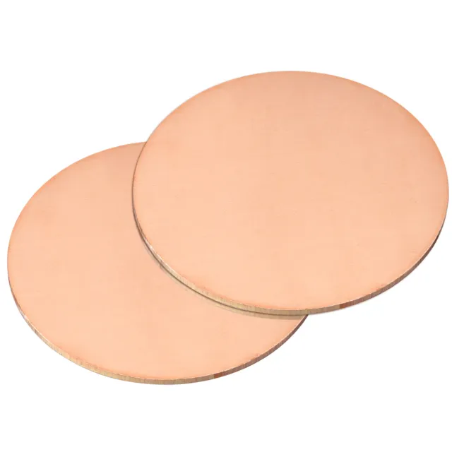 Pure Copper Sheet, 2pcs 3 5/32" x 0.08" 12 Gauge T2 Copper Metal Round Plate