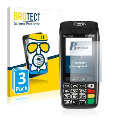 Ingenico 3x Anti Reflet Protection Ecran Verre pour Ingenico Lane/5000 Film Protecteur 9H 