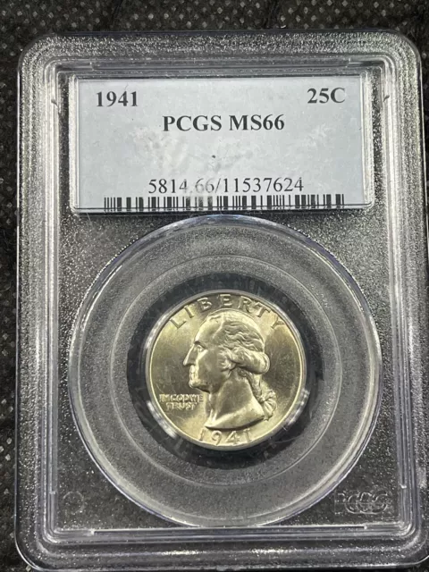 1941 25c PCGS MS66 Washington Quarter Certified