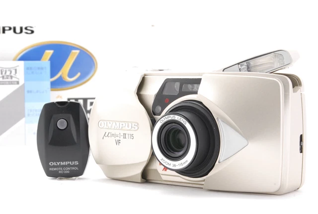 ⭐️ Casi sin Usar ⭐️ Olympus Μ Mju II 115 VF 35mm Apuntar y Disparar Película