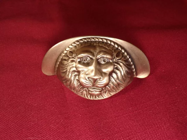 Lion Head Pull Drawer Cabinet Handle Solid Brass Vintage Hardware Replacement