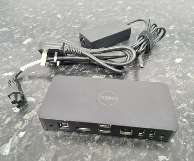 Dell USB 3.0 Ultra HD Dreifach Video Dockingstation D3100 UK mit Ladegerät EA1811