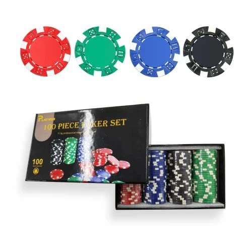 100Pcs Poker Chips with Storage Box for Texas Home Game Nights Learning Counting