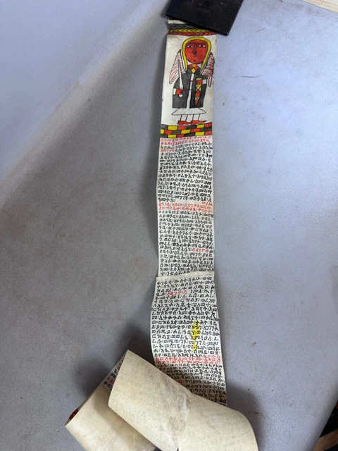 250210 - AFRICAN Ethiopian Coptic scroll or kitab amulet - Ethiopia. £ ...
