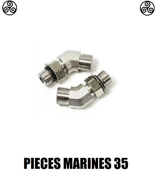 LOT DE 2 COUDES 45° 3/8x5 ORB SEASTAR HF6011