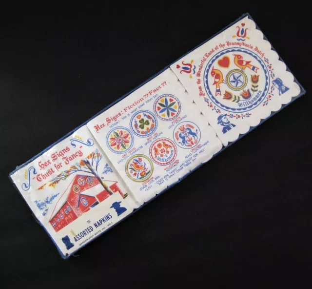 Vintage Hex Sign Paper Napkins Amish Pennsylvania Dutch Sealed Souvenir