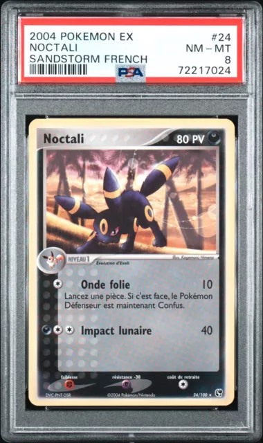 Carte Pokémon Noctali 24/100 PSA 8 Tempête de sable - FR 🔥
