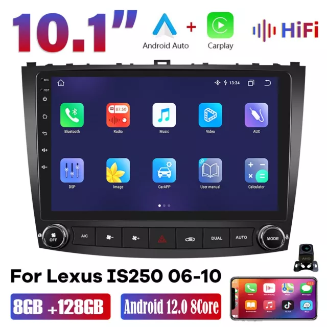 Android12 Autoradio GPS WIFI Carplay 8GB+128GB Für Lexus IS250 200 300 350  +KAM